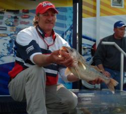 Ken Schoenecker is third with five walleyes that weighed 19 pounds, 5 ounces.