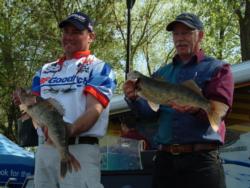 Pro Dustin Kjelden and co-angler Darrell Archey finished the day second in their respective divisions.