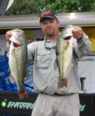 Pro Al Fisher of nearby Hackett, Ark., landed the Pro Division big bass today weighing 6 pounds, 9 ounces, anchoring a 19-pound, 14-ounce limit, which put him in second place after day one.