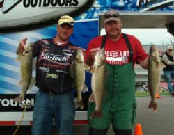 Larry Stephen Smith and Jeff Trana caught five Devils Lake walleyes that weighed 23 pounds, 11 ounces.