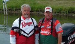 John Renschen and Jeff Trana are ready for day four on Devils Lake.