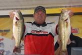 Pro Stan Burgay of Timpson, Texas, is in third place with a three-day total of 53-8.