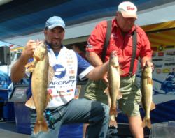 Pro Gregory Yarbrough is fifth with five walleyes that weighed 18 pounds, 6 ounces.