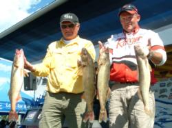 Steve Vande Mark and Dennis Buechel caught five walleyes Wednesday that weighed 18 pounds, 11 ounces.