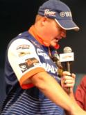 Trevor Jancasz talks during the weigh-in about the effect his sponsors have had on his career.