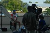 After starting the Forrest Wood Cup in fifth place, Darrel Robertson gets interviewed by FOX camera crews. 