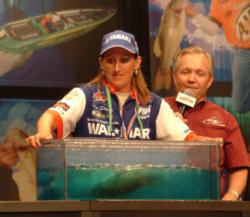 Co-angler Karyn Sanchez became the first woman to make the top-10 cutoff at the Forrest Wood Cup.