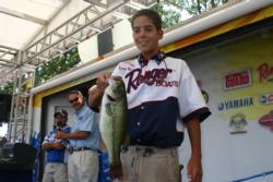Daniel Ruedi of Illinois displays his quality catch. Ruedi finished the day second place overall.