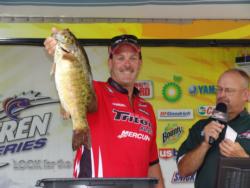 Todd Steele shows off his 6-pound, 2-ounce smallie - the day's second largest.