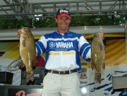 Danny Correia leads all competitors in the Pro Division with a two-day total of 10 bass weighing 37 pounds, 7 ounces.
