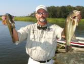 Robert Williams said he caught as many as 20 bass today, and he leads the Virginia team by 6 ounces with his day-one limit of 9 pounds, 5 ounces.
