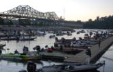 Boats fill the cove at McFarland Park in Florence, Ala., before the day one takeoff of the FLW Series on Lake Pickwick.