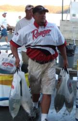Pro leader Randy McAbee needed four bags to carry all of his fish.