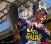 Justin Lucas of Folsom, Calif., caught a Co-angler Division-leading 20 pounds, 8 ounces Wednesday at Clear Lake.