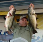 Mannie Lackey is in third place on the co-angler side after catching 26-8 Wednesday.