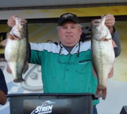 Victor Jones was the only co-angler to crack the 30-pound mark on day one. His limit weighed 30-5 to be exact.