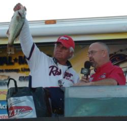 Co-angler Ray Peace earned $3,391 for his second-place finish on Falcon Lake.