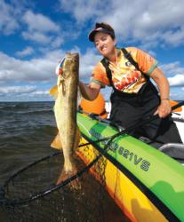 Walleye pro Julia Davis of Port Clinton, Ohio, is no stranger to the hunt in Green Bay and Bays de Noc of Lake Michigan.