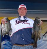 Pro Brandon Brock of Richmond, Ky., is fourth place with five bass for 12 pounds, 12 ounces.