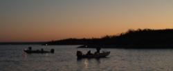 Sunrise on Lake Amistad greeted FLW Series anglers just after 7 a.m. Thursday morning.