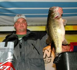 Jared Dean of Lufkin, Texas, placed third in the Co-angler Division with four bass, 16-15, including his 8-12 big bass.