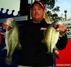 In third place after day two in the Co-angler Division is Nick Diberardino of Huffman, Texas, with 10 bass for 28-4.