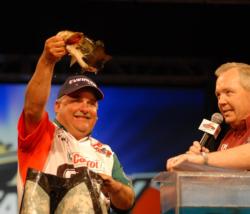 Day-two leader Carl Svebek of Siloam Springs, Ark., weighed in five bass for 9 pounds, 10 ounces on day three to take third place.