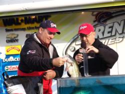 Despite a slow start, Steve Ruff enjoyed a midday frenzy during which he and co-angler winner Howard Fulgham boated 18 fish in 15 minutes.