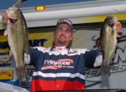 Pro Lee McCracken of Ocala, Fla., sits in fourth place after day one with five bass for 18 pounds, 5 ounces.