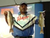 Larry Carter is third in the Co-angler Division after catching 8-14 on day one.