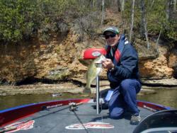This solid largemouth, caught by Dave Andrews, fell for a Gambler Flappy Daddy pitched up tight along a rock bluff.