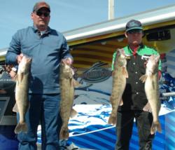 Pro David Frey and co-angler Field Olson caught a five-walleye limit Wednesday weighing 41 pounds, 2 ounces.