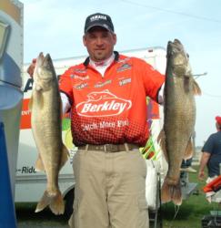 After two days on Lake Erie, Berkley pro Scott Allar is in fourth place.