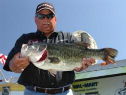 Ed Shaver of Lake Havasu City, Ariz. caught the biggest bass on the pro side, a 9-12.