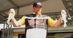Pro Jason Hickey of Weiser, Idaho, used a total catch of 29 pounds, 8 ounces to claim a tie for second place at Lake Mead heading into the finals.
