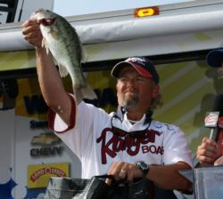 Finishing third, local pro Tim Harp sung the praises of a custom spinnerbait that fourth-place pro Chris McCall gave him.