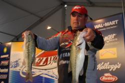 Day one leader Mark Pack of Mineola, Texas, slipped to third on day two with a 10-pound, 3-ounce catch which gave him a two-day total of 25 pounds, even.