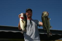 Third-place pro Kyle Porter found his fish on deeper tule points with current.