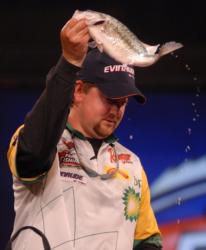 Matt Arey of Shelby, N.C., sits in fourth place after day three with five bass for 8 pounds, 9 ounces.