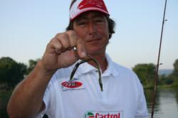 Co-angler Michael Roy will use a hybrid wacky worm rigged Texas style for weedless presentations.