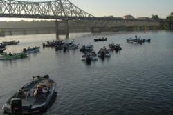 Stren Series competitors ready for takeoff on day two of the Pickwick Lake event.