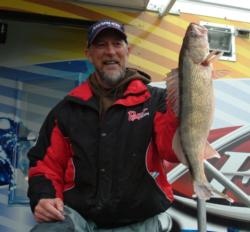 Reggie Thiel is in fifth place in the Pro Division after catching five walleyes Wednesday that weighed 14 pounds, 14 ounces.