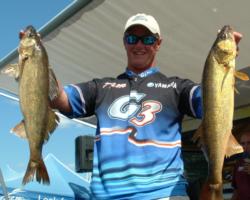 Pro leader Chad Schilling holds up his two overs from day one.