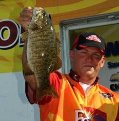 Second place co-angler Dustin Edwards fished jerkbaits in the St. Lawrence River.