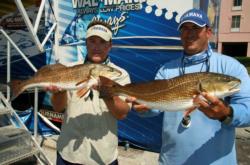 Although they caught far fewer fish than on day one, Robert Aldridge and Scott Owens moved up one notch to second.