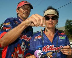 The Dotsons used spinnerbaits with dimpled Colorado blades.