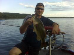 First day on the water for Dave Andrews at Lake Champlain and the largemouths were on fire, but it probably had something to do with the impending thunderstorm.