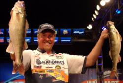 Tommy Skarlis rallied on day two and caught a limit that weighed 19 pounds, 3 ounces to finish the opening round in third place.