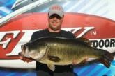 Big fish of day three at the Walmart FLW National Guard Western Division tournament was this 10 pound, 4 ounce lunker caught by co-angler Jason Borofka of Salinas, Calif. It is the biggest bass weighed by any angler so far.