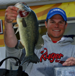 John Woodroof used a spinnerbait, jig and frog to take second place.